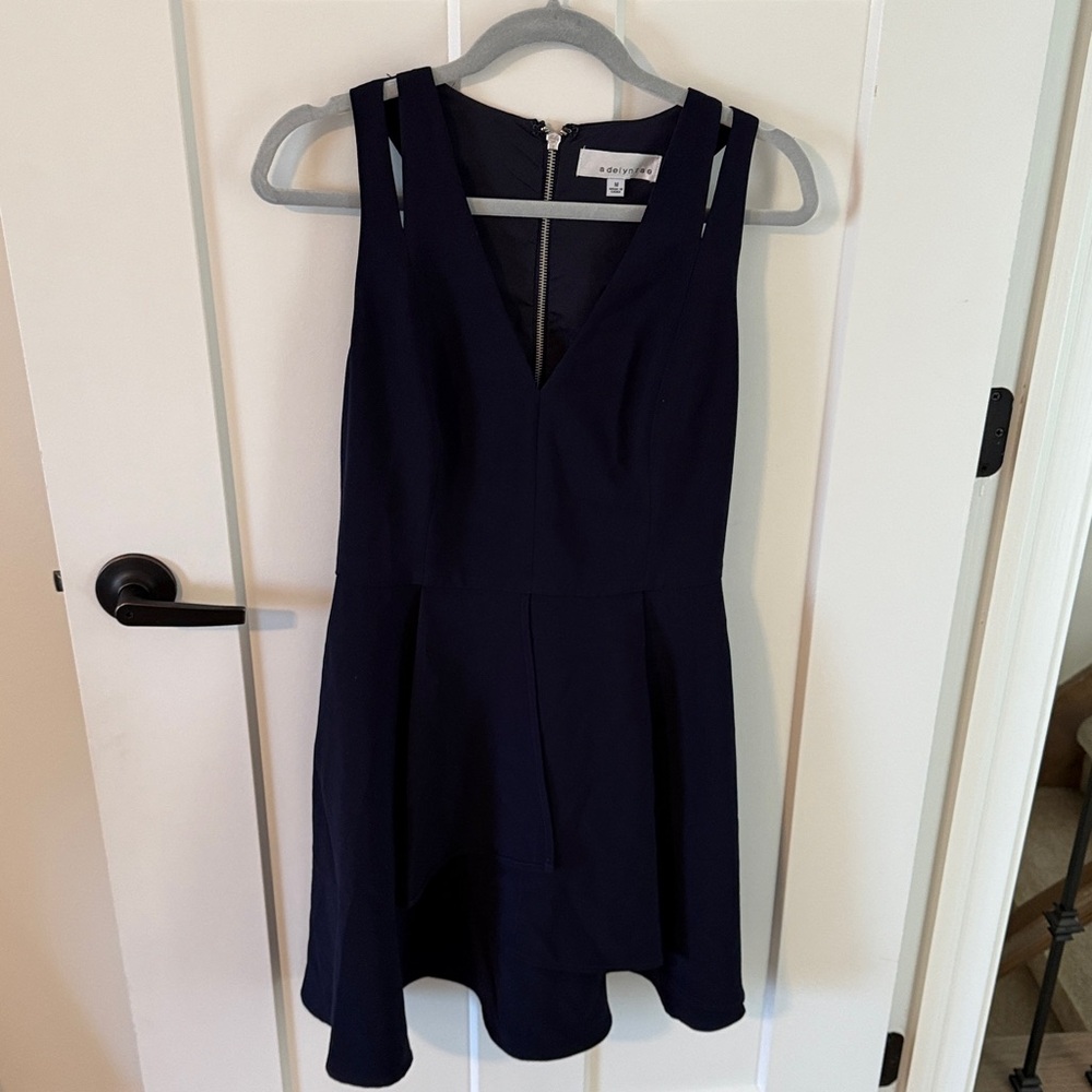 Adelyn Rae Asymmetrical Crepe Fit & Flare Dress